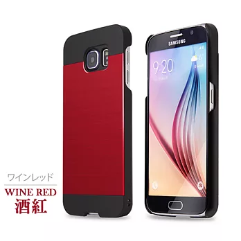 【motomo】Samsung Galaxy S6 Metal金屬保護殼-酒紅