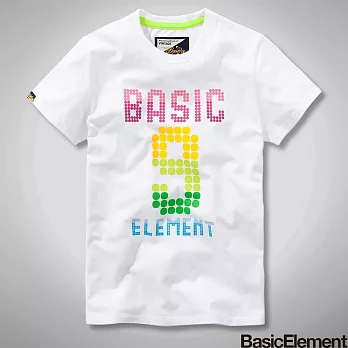 【BasicElement】男款9彩繽紛T恤L白色