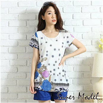 【名模衣櫃】竹節涼感 時尚印花-共5款FREE雪花片片