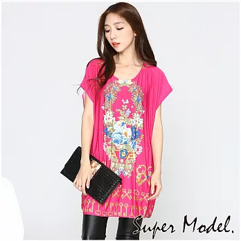 【名模衣櫃】冰絲涼感 時尚印花-共10款FREE宮廷復古-紅