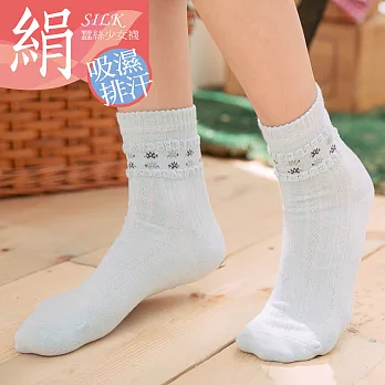 蒂巴蕾 絹少女襪水藍