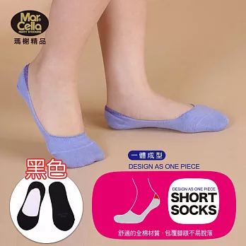 《瑪榭》一體成型柔棉止滑隱形襪M 黑