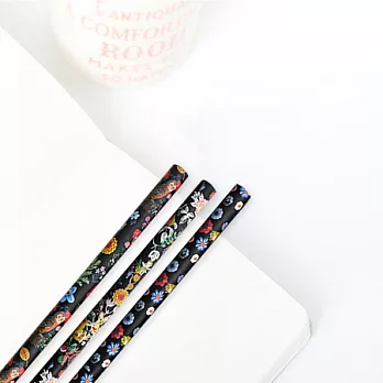 Nathalie Lete彩繪2B鉛筆組(3入)-貓頭鷹與花