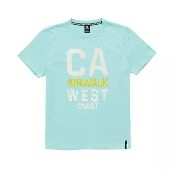 【美國AIRWALK】 西海岸文字圓領TL淺藍