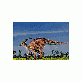 3D立體恐龍明信片–見龍在田 利見大人〈副櫛龍 Parasaurolophus〉