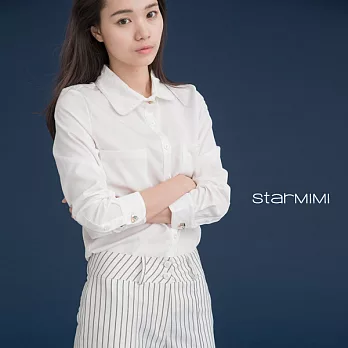 【StarMIMI】領袖華麗飾滑質襯衫*M白