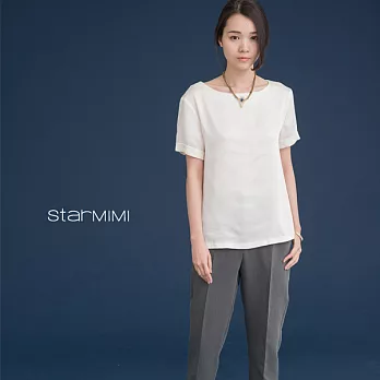 【StarMIMI】絲滑仿絲緞紋側開岔上衣*M米白