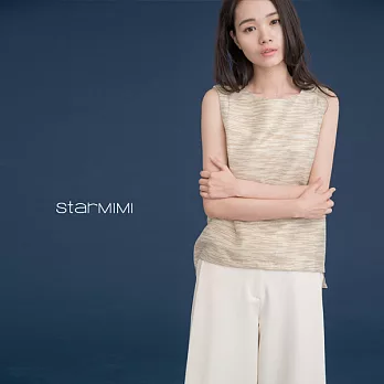 【StarMIMI】金絲橫織紋後配色背心*M金色