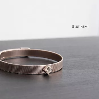【StarMIMI】直紋理菱形單鑽環繞式手鍊*FREE玫瑰金
