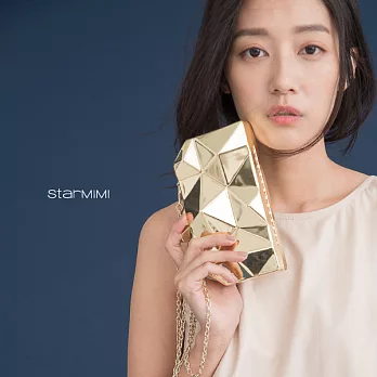 【StarMIMI】金屬光面手拿包*FREE幾何金