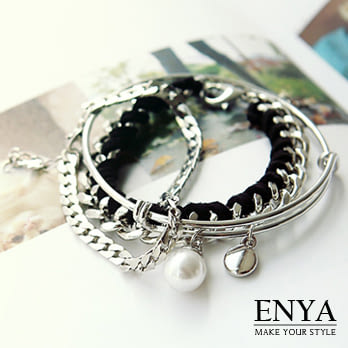 Enya★隨性美學3件組手環銀色