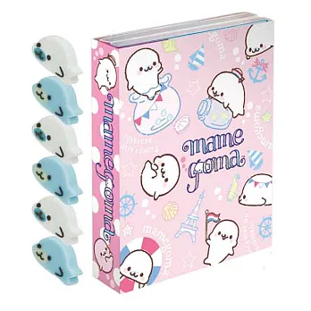 San-X 小海豹海洋世界系列6折便條本。粉