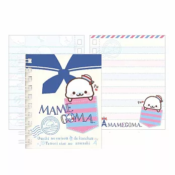 San-X 小海豹海洋世界系列線圈筆記本(小)。領結