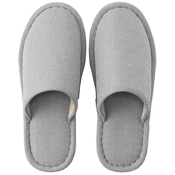 [MUJI 無印良品]落棉斜織舒壓拖鞋XL灰色