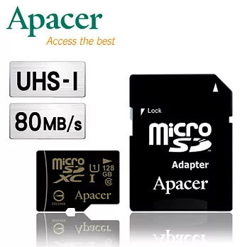 Apacer宇瞻 128GB MicroSDXC UHS-I Class10 記憶卡(R80 W20 MB/s)