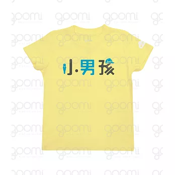 GOOMI台灣第一文創童裝【小男孩】涼感短袖亮黃色T-Shirt~1-2Y黑+藍綠植絨