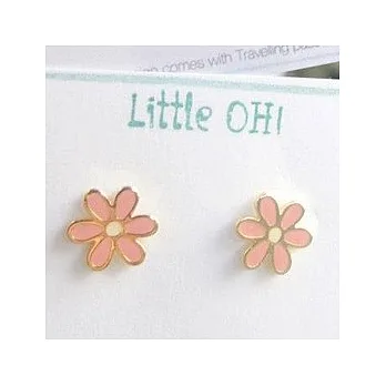 Little OH! 小花 手作耳環粉紅