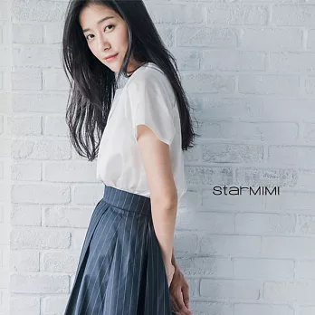 【StarMIMI】後開拉鍊圓弧下擺絲感上衣*M白