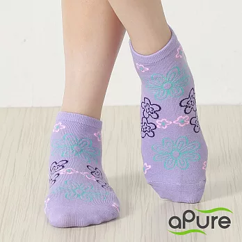 【aPure】除臭襪百花爭寵兒童襪-紫S紫