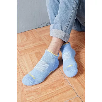 【Footer除臭襪】機能輕壓力運動船短襪T30(男款)L藍色