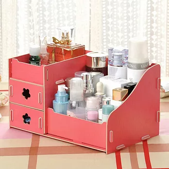 木製多功能化妝盒西瓜紅