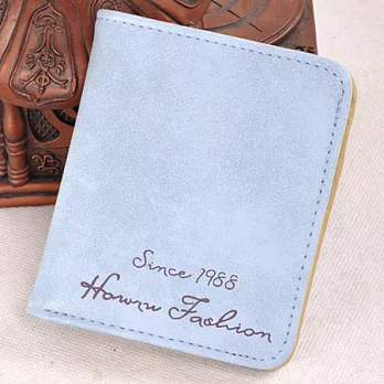 A+ accessories 韓版甜簡約基本款(2)磨砂短夾 (5色可選)淺藍