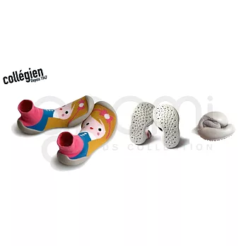 Collegien法國手工襪鞋 粉紅金髮妞~20.5淺灰