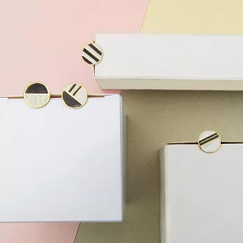 Little OH! 圓舞派對 手作耳環-黑白B款