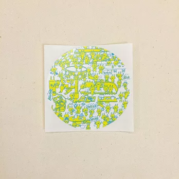 《hahahana》8cm圓形貼紙|KTV歡樂兔