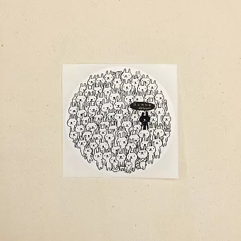 《hahahana》8cm圓形貼紙|黑白兔