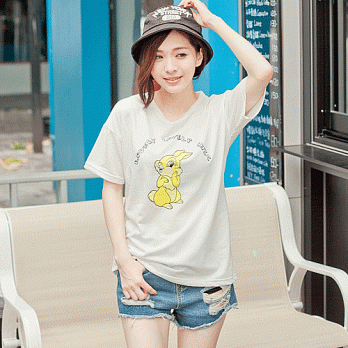 【韓國連線】。韓國 可愛兔寶T恤上衣 白系