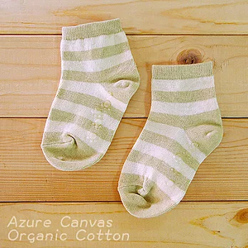 【Azure Canvas藍天畫布】有機棉 嬰幼兒寬條紋襪-綠色條紋XL綠條紋