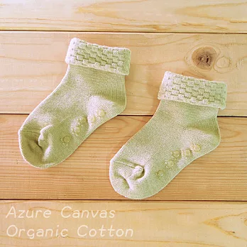 【Azure Canvas藍天畫布】有機棉 嬰幼兒反摺襪-彩綠色XXS彩綠色