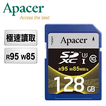 Apacer宇瞻 128GB SDXC UHS-I U3 Class10 高速記憶卡(R95 W85 MB/s)