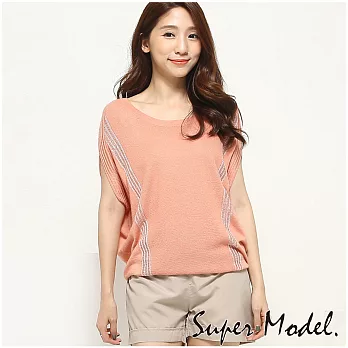 【名模衣櫃】大圓領縮腰針織上衣-共7色 FREE粉橘