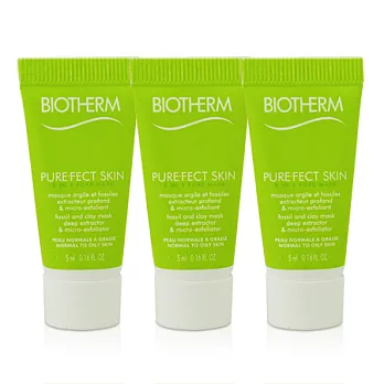 BIOTHERM 碧兒泉 淨膚零油光無瑕肌面膜 5ml*3 (保存期限至2016/12)