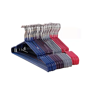 不鏽鋼覆膜防滑衣架20支藍色