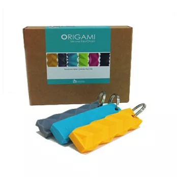 ORIGAMI摺紙風格鑰匙圈(3入)黃/灰/藍綠