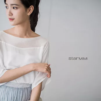 【StarMIMI】領口拼接細羅紋針織上衣*FREE白
