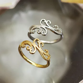 【安珂ECO正韓飾品】華麗花紋設計 戒指(2色)金色