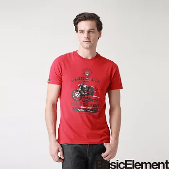 【BasicElement】男款哈雷騎士T恤S暗紅