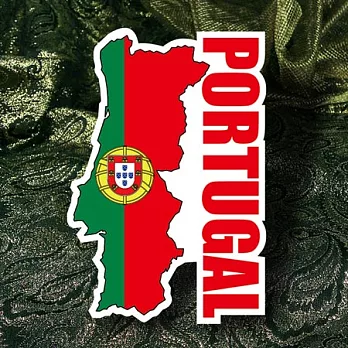 【國旗商品創意館】葡萄牙國旗地圖抗UV、防水貼紙/Portugal/世界多國款可選購