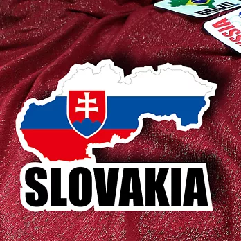 【國旗商品創意館】斯洛伐克國旗地圖抗UV、防水貼紙/Slovakia/世界多國款可選購