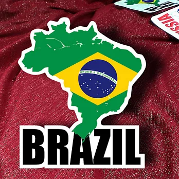 【國旗商品創意館】巴西國旗地圖抗UV、防水貼紙/Brazil/世界多國款可選購