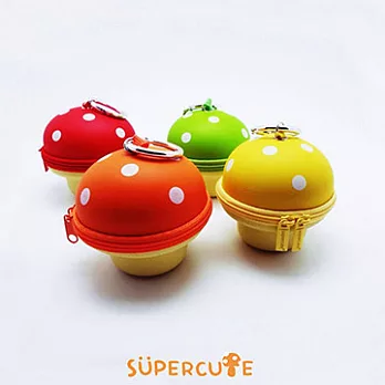 Supercute 立體磨菇鑰匙包紅色