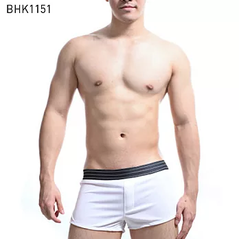【WANTKU】運動版平口內褲可當家居短褲 L (白)