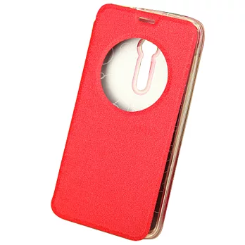 華碩 ASUS ZenFone 2 (5.5吋)休眠側翻視窗皮套(紅)