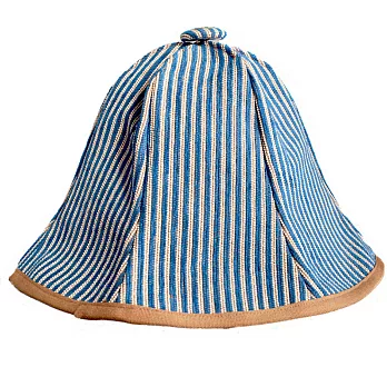 layoo 來喲│【南瓜帽】漁夫帽 抗UV 小顏感-緹花條紋藍