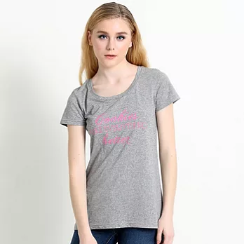 【Corpo X】女款涼感字T-遇見時尚餅乾M灰