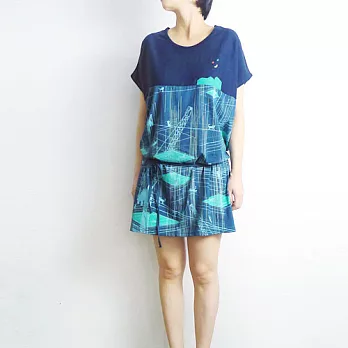 :Urb.【建築貓】女/方形綁繩多穿款FREE藍色系